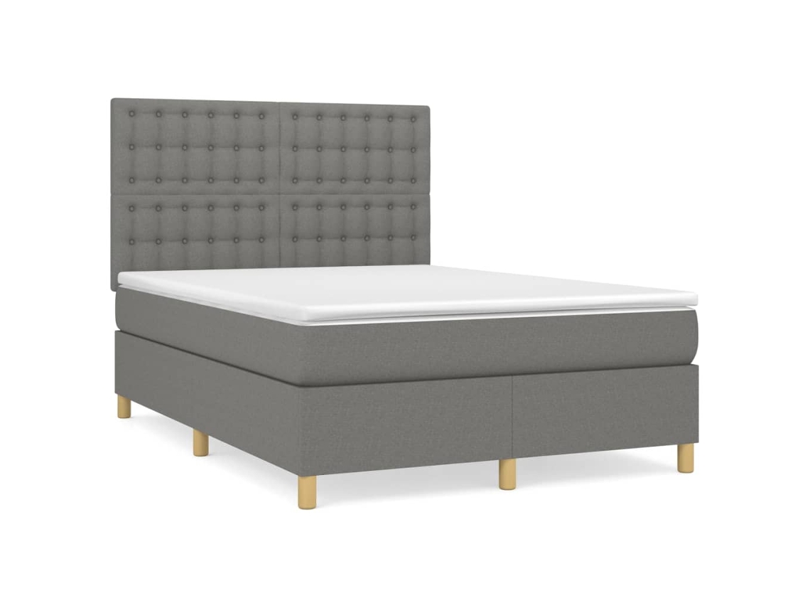 Box Spring Bed, Box Spring Beds Vidaxl Cinzeto Tecido (140 X 190 Cm)