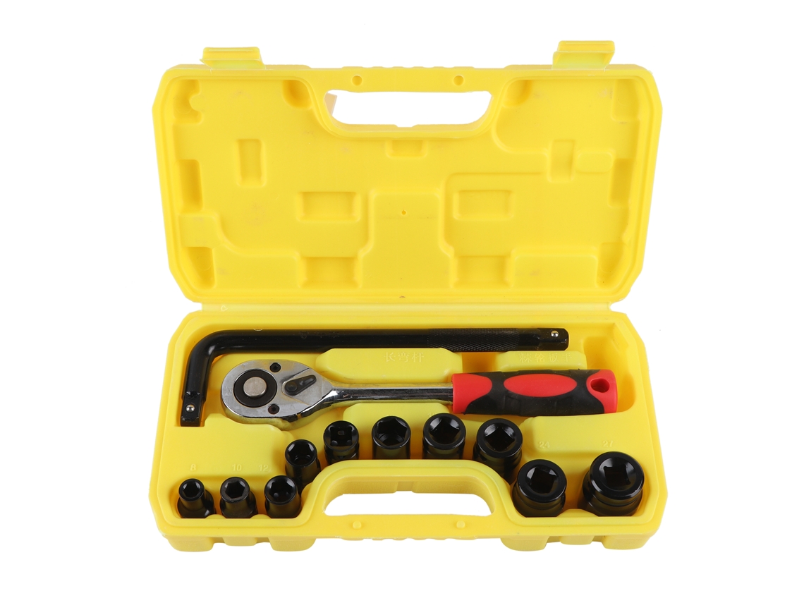 Conjunto De Chaves De Socket 1/2 Polegada Com Ratchet Para Manutenção De Carros 13pcs