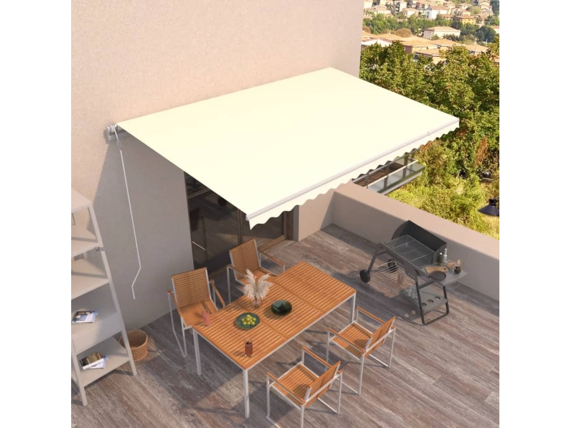 Vidaxl Toldo Retrátil Automático 500x350 Cm Cor Creme