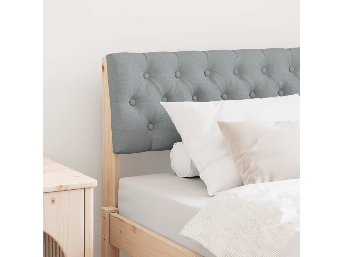 Vidaxl Cabeceira Estofada Cinzento-claro 90 Cm