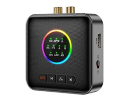 Transmissor E Receptor De Áudio Bluetooth 5.2 Fm Usb 3.5mm Aux Estéreo
