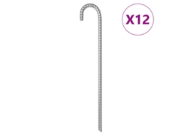 Vidaxl Estacas Para Tenda 12 Pcs 41,5 Cm Ø12 Mm Aço Galvanizado