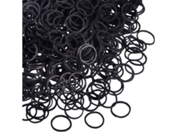 1000 Mini Elásticos Macios para Tranças de Cabelo Infantil Preto UISAVE