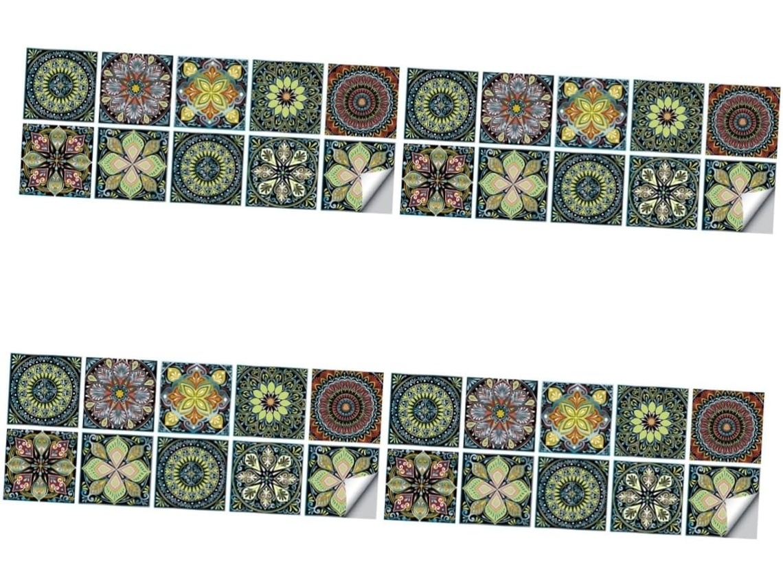 40 Folhas De Adesivos De Azulejo Mandala Para Decoração De Parede Autoadesiva