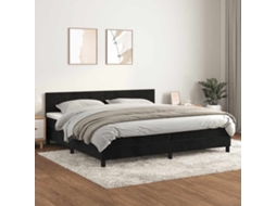 Vidaxl Cama com Molas/colchão 200x200 Cm Veludo Preto