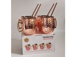 Conjunto De 4 Canecas Moscow Mule Banhadas A Cobre Em Caixa De Presente - Xs2 -