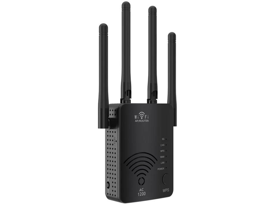 Roteador 5g Roteador Sem Fio Estável De 1200m 4 Antenas De Alto Ganho Banda Dupla 300 Mbps De Alta Velocidade Para Viagens Preto Yizhood