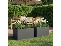 Vidaxl Vaso De Jardim 2 Unid. Antracite 80 X 50 X 50 Cm