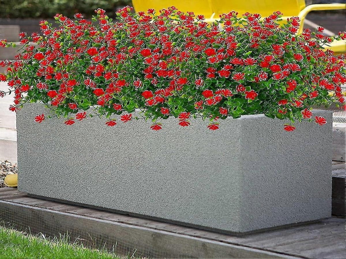 Pétalas De Rosa Artificiais - 8 Peças - Vermelho, Plástico - Resistente Aos Raios Uv - Para Interiores E Exterior E Casamentos | Lurelia