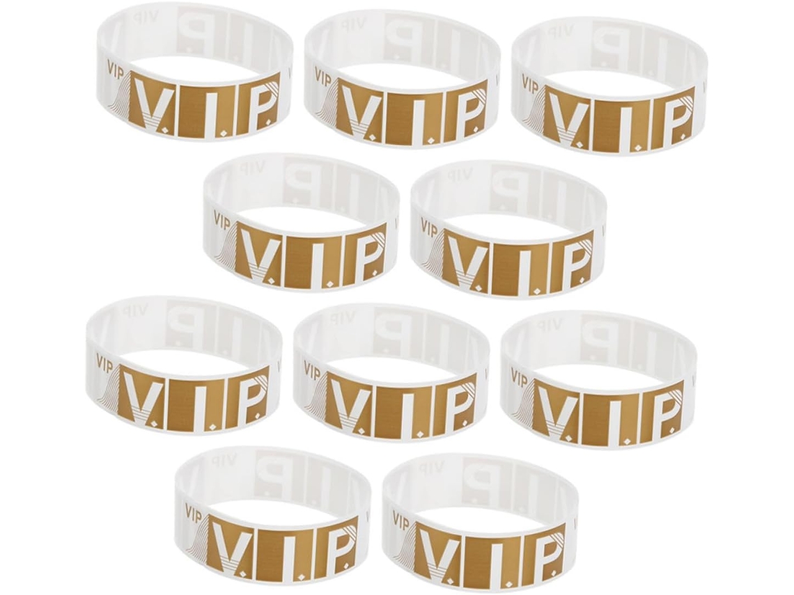 Pulseiras Packove para Festas e Eventos, 300 Unidades, Pulseiras VIP Resistentes à Água Feitas de Papel Sintético, Design