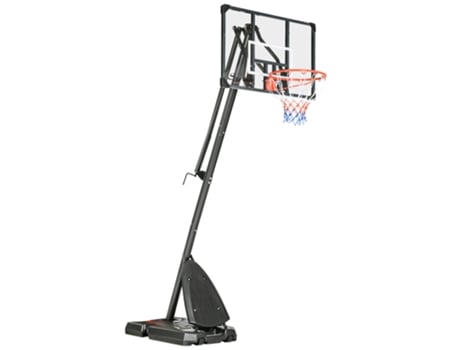 Suporte De Basquete Ajustável Em Altura De 293 350 Cm Com Painel De Aço Rolável Para Jardim E Campo Esportivo Quenty