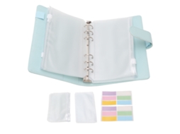 Carpeta De Orçamento A6, De Couro, Com Envelopes Para Dinheiro, De Couro Sintético, Com Bolsa E Zíper, Cor Azul