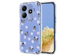 Capa Traseira De Tpu Com Estampa Floral E Borboletas Para Xiaomi Redmi Note 14 4g (163,25 X 76,55 X 8,16 Mm)