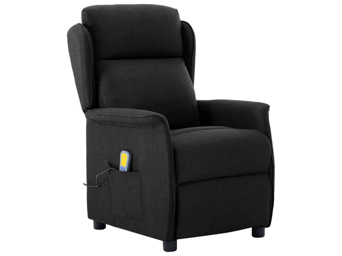 Vidaxl Cadeira De Massagem Preto 93.5 X 67.5 X 101.5 Cm Tecido