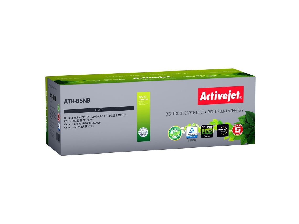 Tóner ACTIVEJET Ath-85Nb Preto M1132 P1102W Hp Laserjet Pro: P1102 M1212Nf M1134 M1137 M1138 M1212F 6000B
