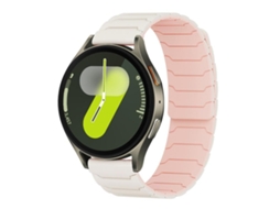 Bracelete para Samsung Galaxy Watch 7/6/5/fe XIAOMOYU em silicone magnético rosa claro areia