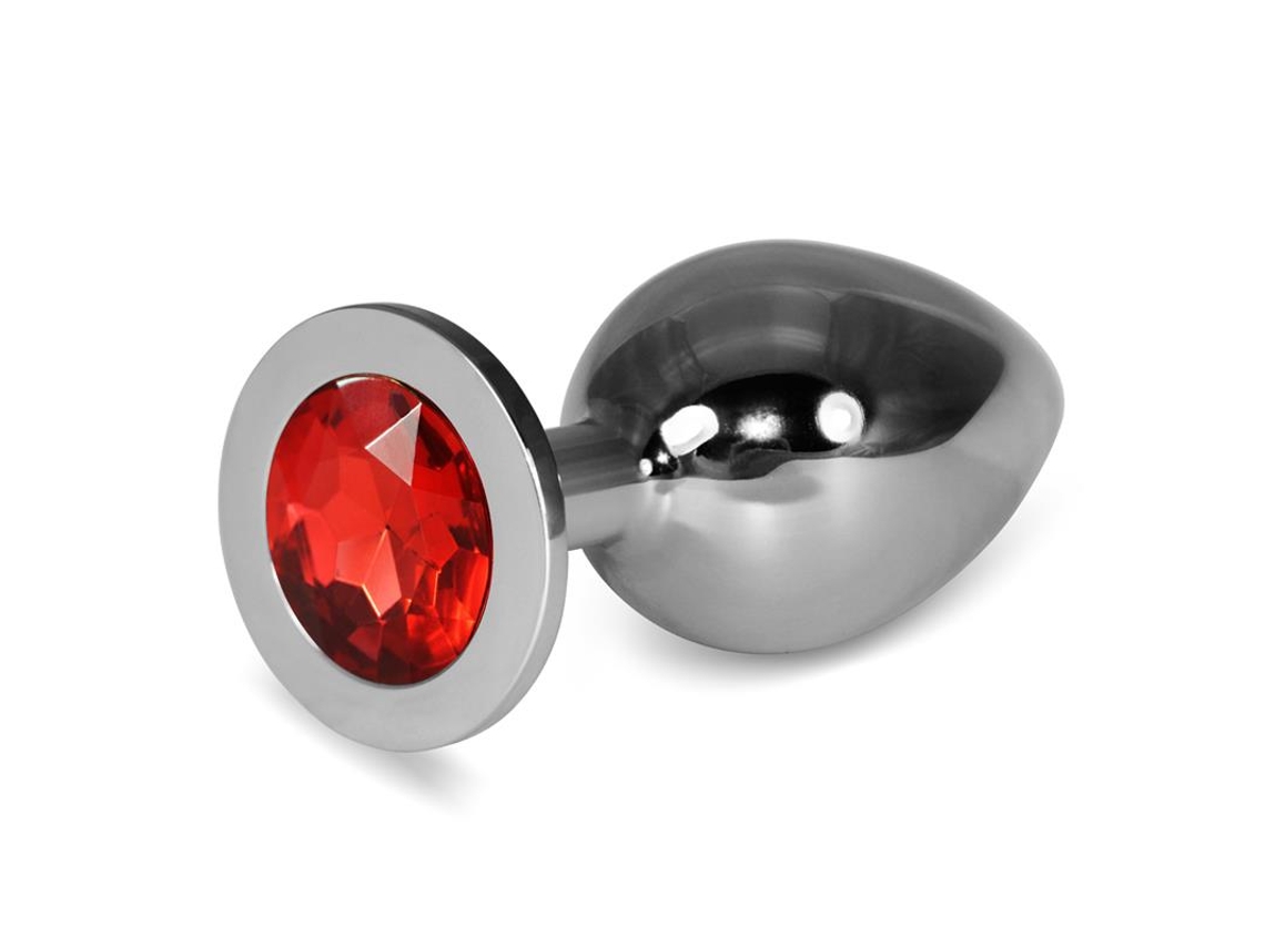 Plug Anal De Metal Rosebud Classic Com Jóia Vermelha Tamanho G LOVETOY