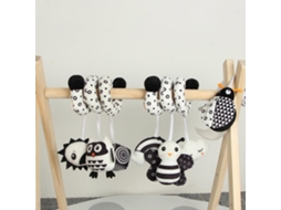Primerox brinquedos Pendurados para Berço Carrinho Bebê Animais Preto e Branco Ratinhos com Sons
