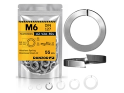 Anilha De Mola Inox A2 Din 127 M6 (55 Un.) Ranzor | Spring Washer Stainless Steel Aisi 304