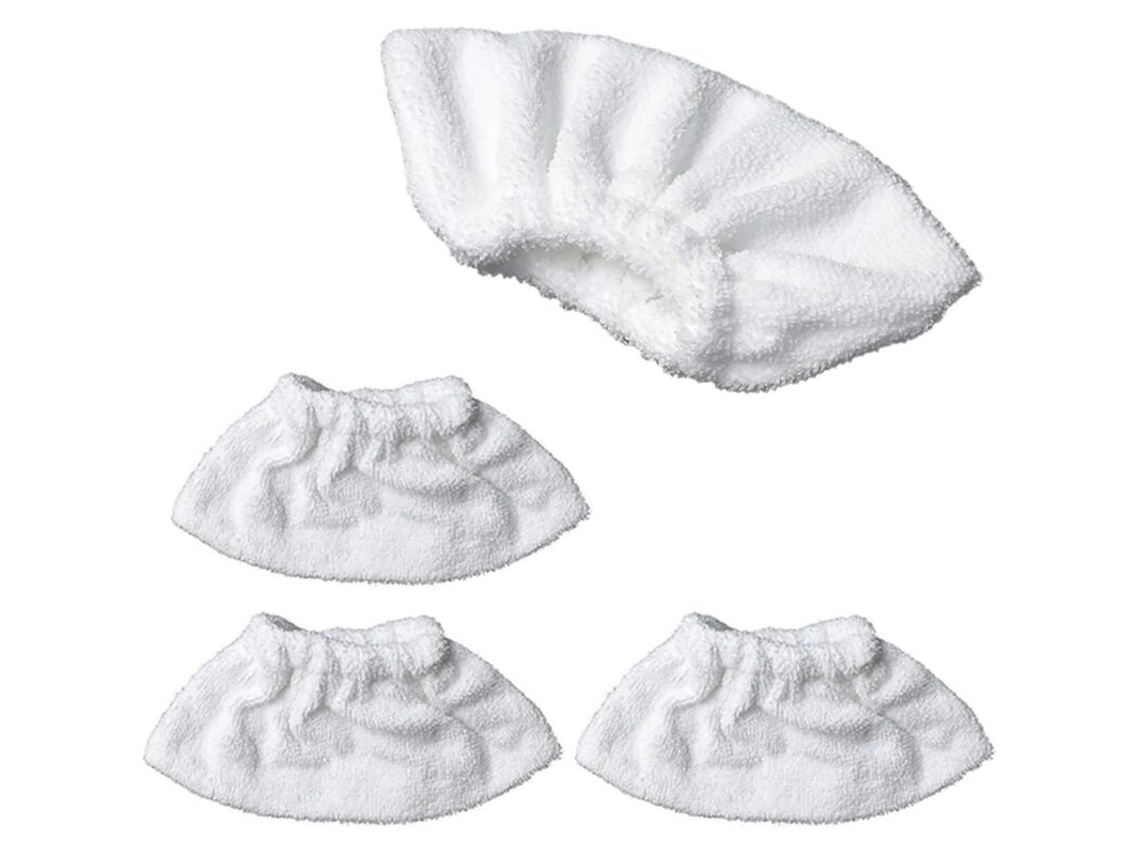 Kit Com 4 Acessórios De Limpeza A Vapor Em Microfibra: Bocal Manual, Esponja, Pano E Capa De Algodão. Compatível Com Sc2, Sc3, Sc4 E Sc5(branco)