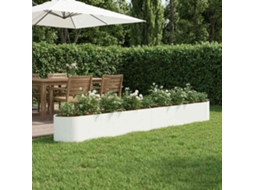 Vidaxl Cama De Jardim Elevada Branco 380 X 40 X 40 Cm Aço