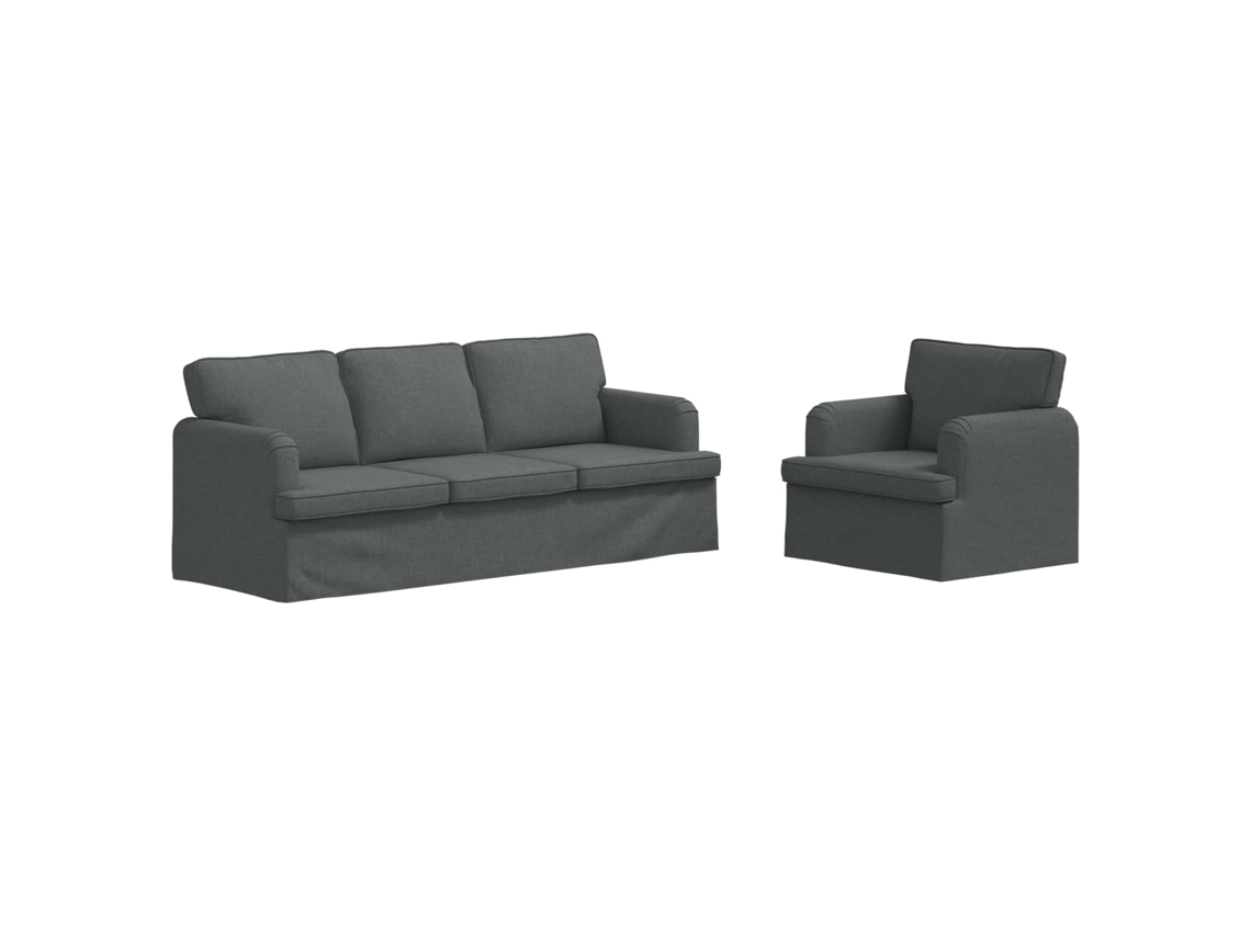 Maison Exclusive - Conjunto De Sofás 2 Unid. Cinza Escuro Tecido
