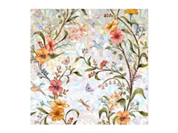 Película Para Janela Com Estampa De Vitral, 40* 200cm, Película Para Privacidade, Adesivos Florais Coloridos, Anti, Uv, Controle De Calor