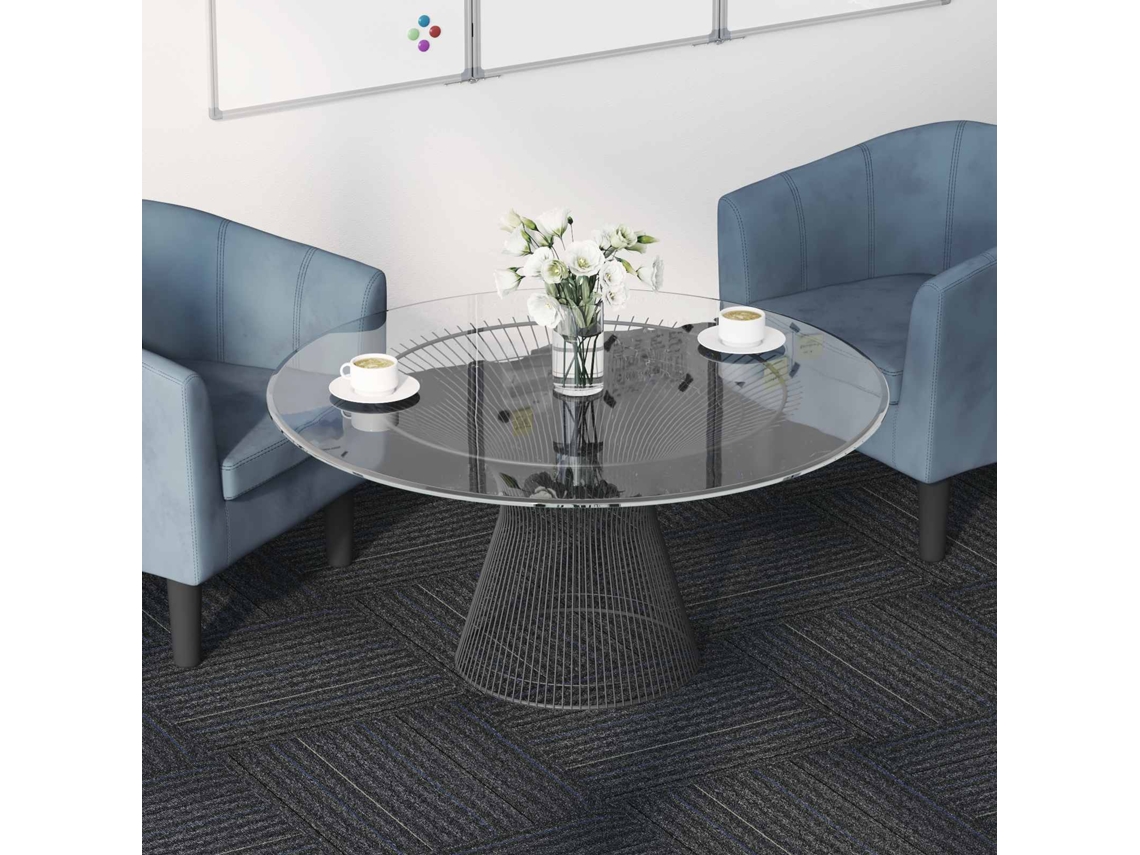 Vidaxl Azulejo De Carpete Cinza Médio Com Listras 50 X 50 Cm 4 Unid.