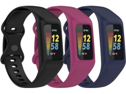 Conjunto de 3 Pulseiras Silicone HEXINYIGJLY para Fitbit Charge 6/5/4/3/3se