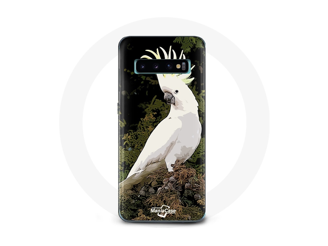 Capa para Samsung Galaxy S10 Cacatua Papagaios brancos na árvore