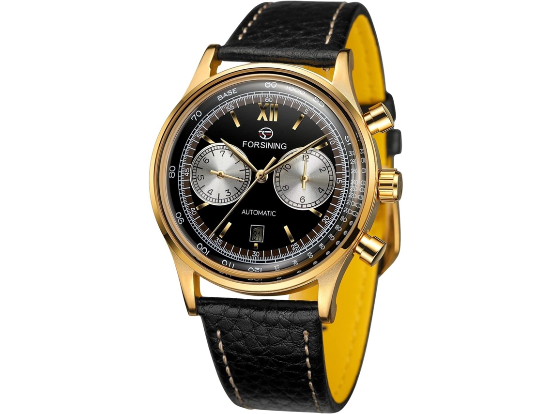 Lurelia Relógio Mecânico Masculino, Automático, Analógico, Data/calendário, Turbilhão, Aço Inoxidável, Couro
