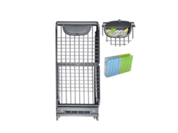 Tendedero Plegable Con Ruedas De Resina Con 21m De Tendido Clips Para Perchas Y Cierre De Seguridad Incluye Cajón Para Pinzas Gris Perla