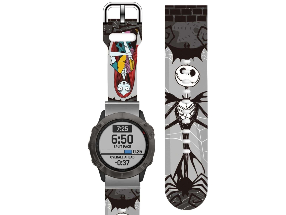 Bracelete Silicone Suave Personalizada Garmin Instinct Crossover Solar Jack e Sally