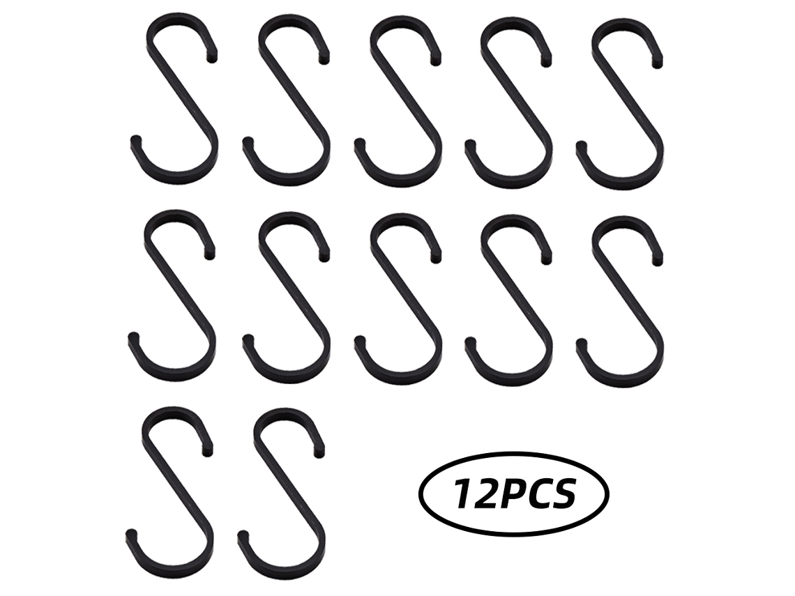 12 Ganchos em Forma de S, Anti ferrugem, Anti corrosão, para Cozinha, Banheiro, Quarto S/MARCA
