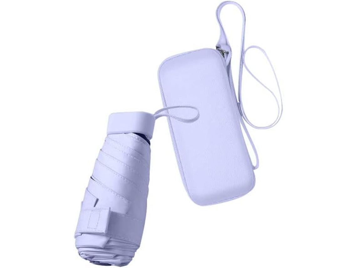 Guarda Chuva Dobrável Para Viagem, Pequeno E Compacto, À Prova De Vento E Chuva, Com Zíper, Para Mulheres E Meninas, Roxo Aquaforge