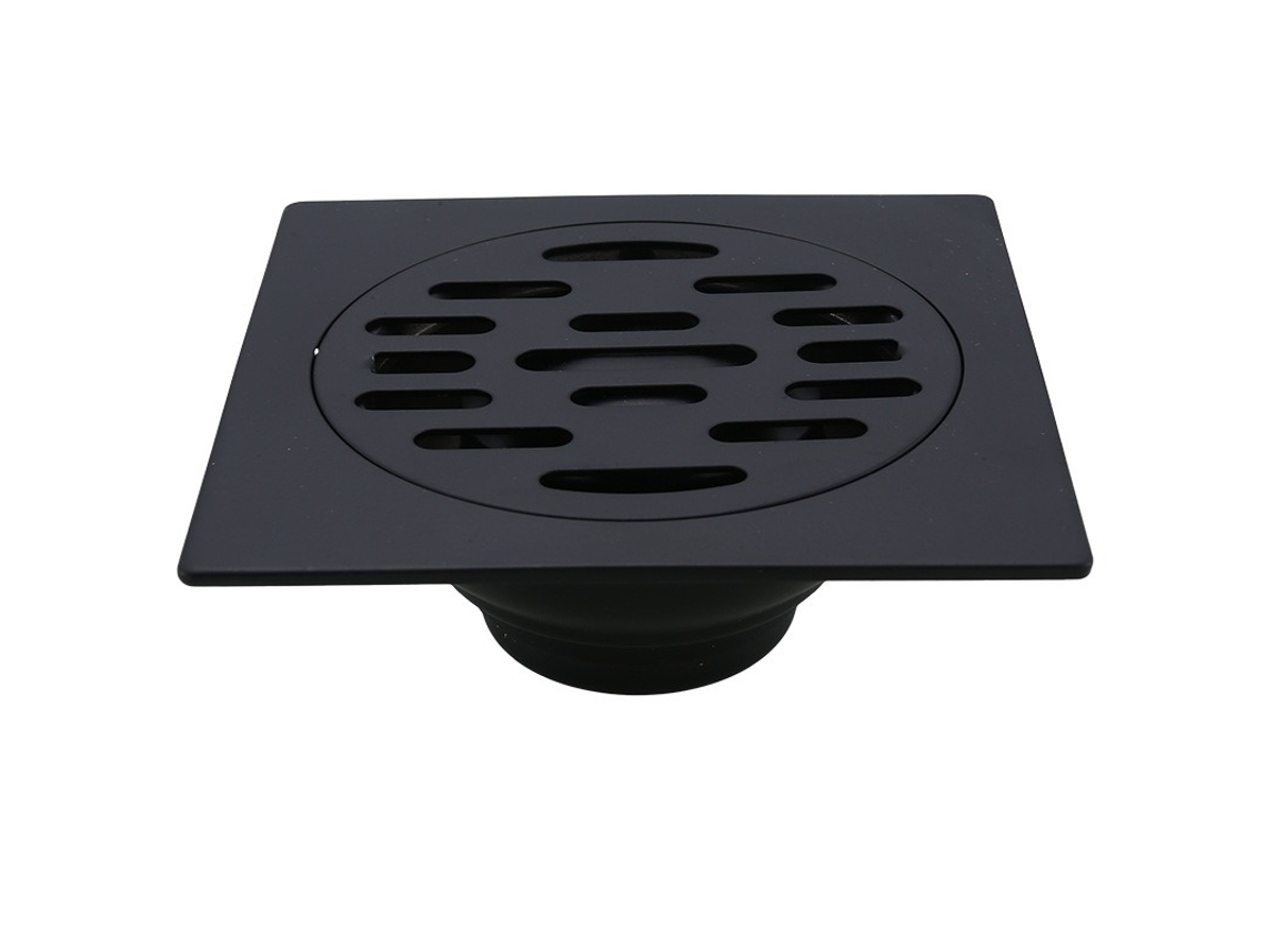 Ralo de Piso Preto Estilo Europeu, em Aço Inoxidável, com Sistema de Desodorização . AQUAFORGE (ralo de Piso Comum)