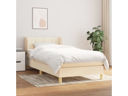 Vidaxl Cama Com Molas/colchão 80x200 Cm Tecido Cor Crème