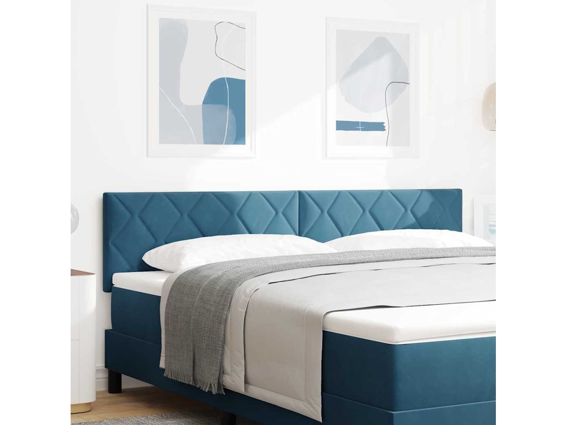 Vidaxl Cabeceira Azul Escuro 180 Cm Veludo