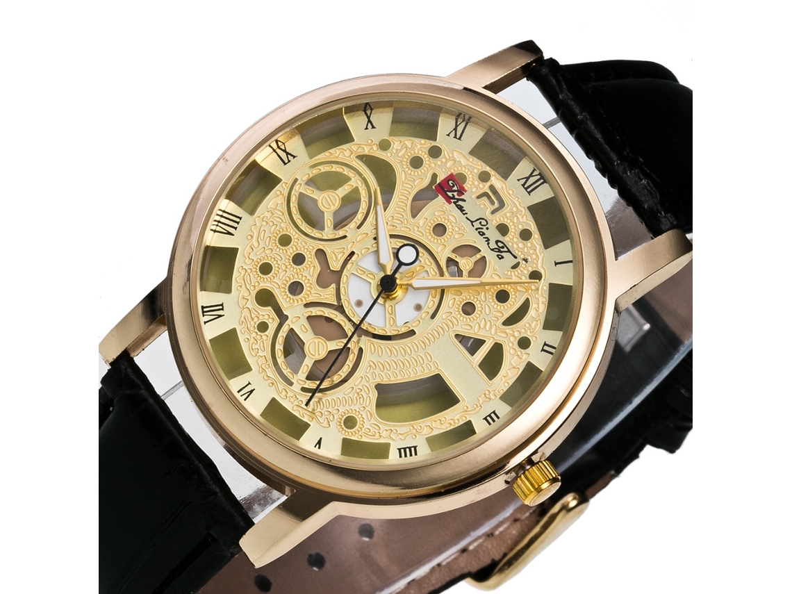 Relógio de quartzo elegante, moderno, casual, clássico, para uso diário, à prova d'água, ideal para presente. Preto.