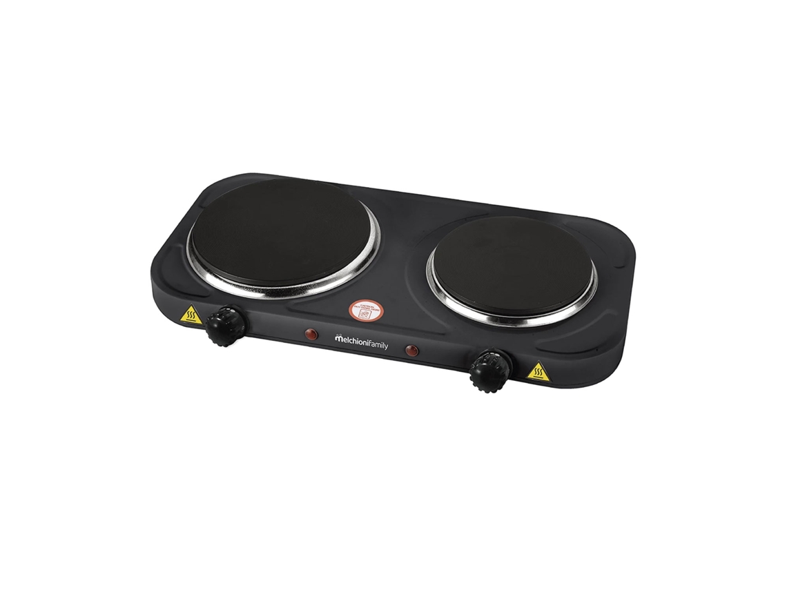 Fogão Elétrico MELCHIONI Cook 2, 1500 W, 2 Placas De Ferro Fundido, Termostatos Reguláveis, Preto