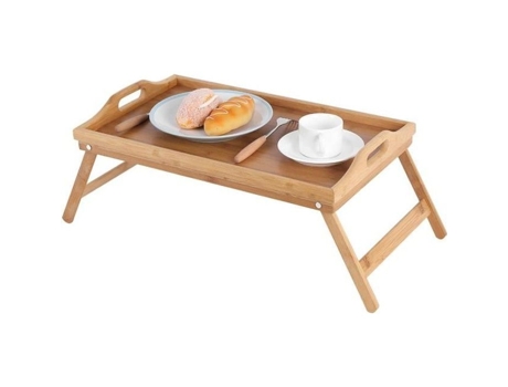 Bandeja De Cama Bambu Dobrável 50x30 Cm Mesa De Café Da Manhã Retangular Zjchao