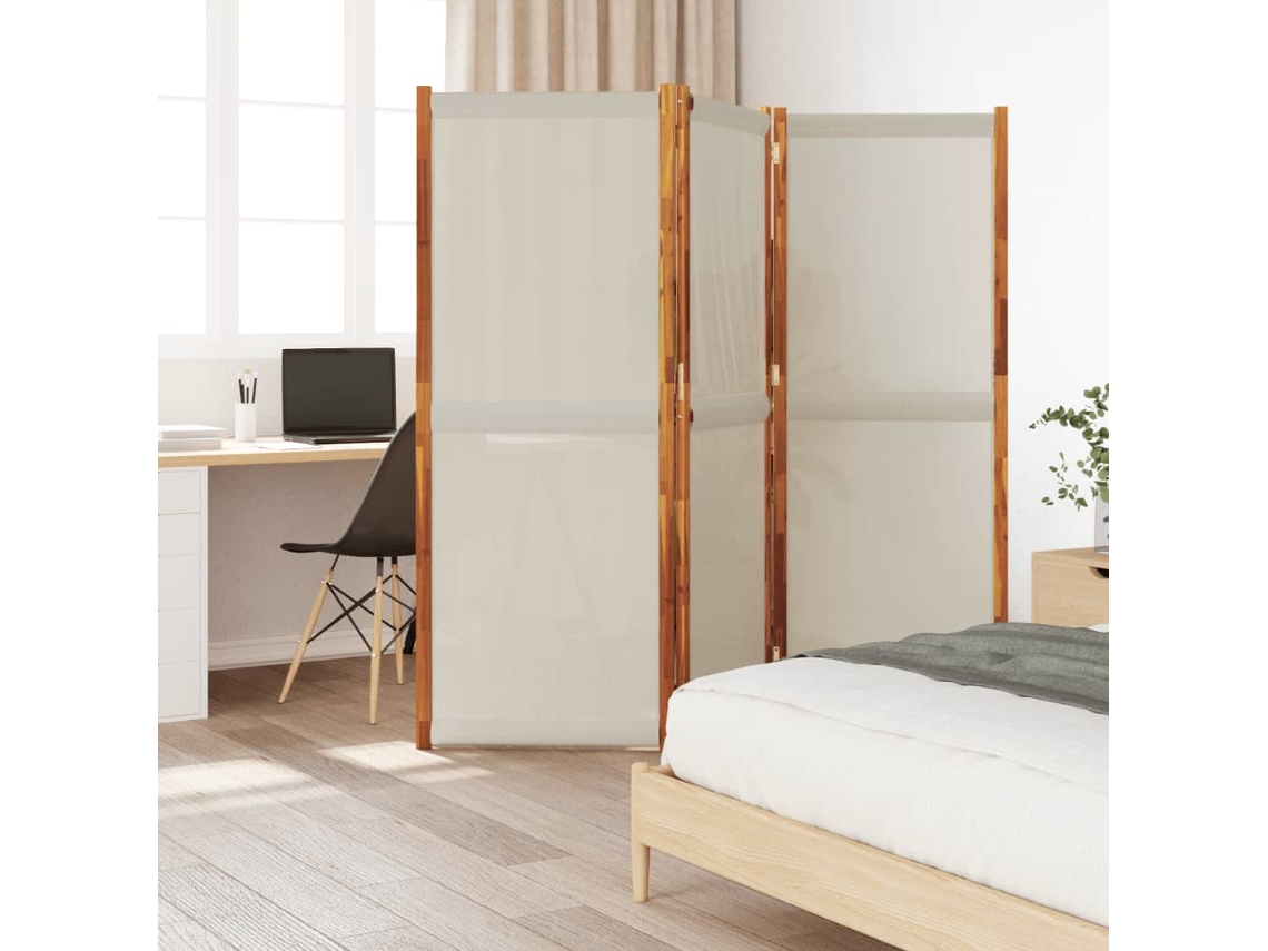 Vidaxl Divisória/biombo Com 3 Painéis 210x180 Cm Cinzento Claro