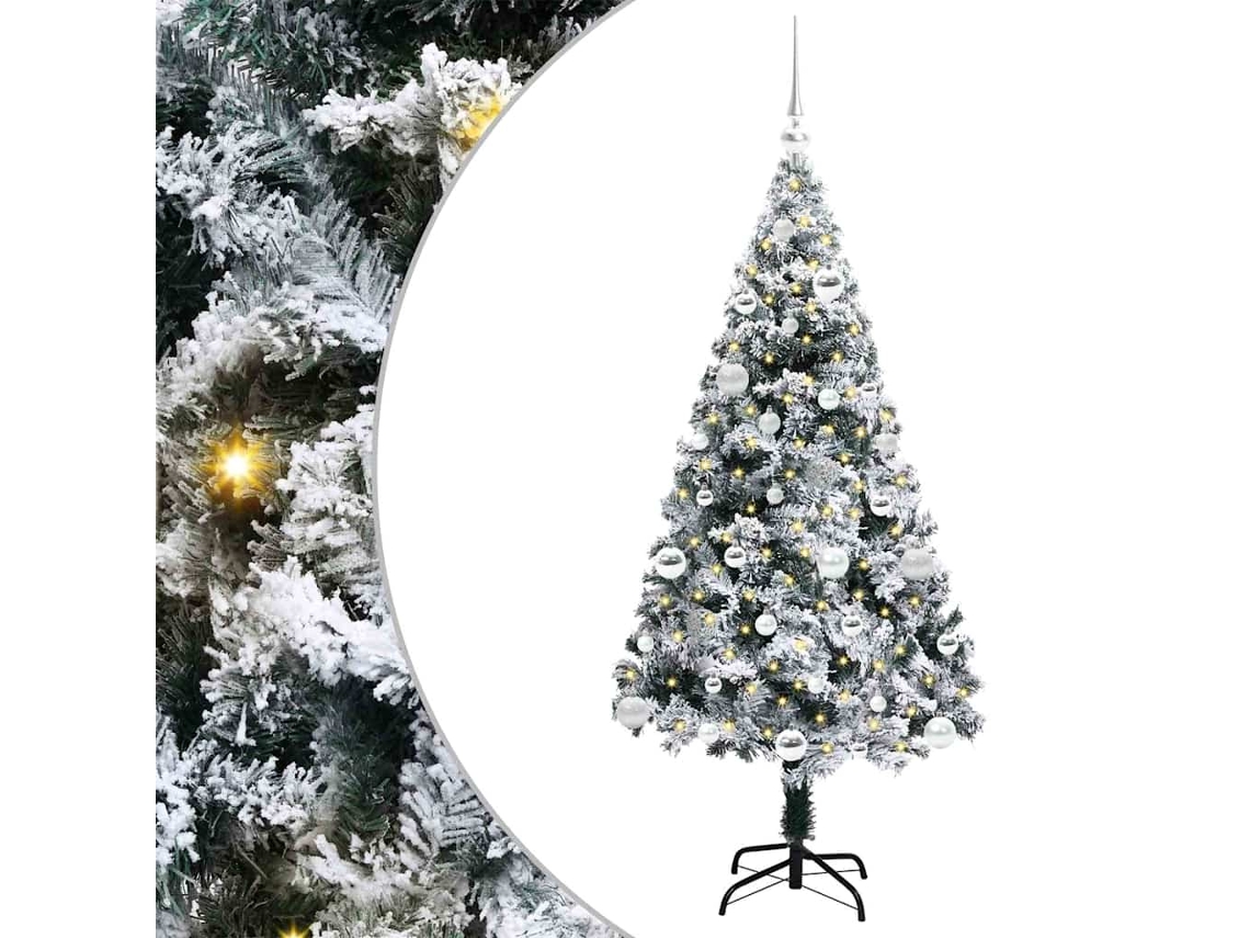 Conjunto 1 Árvore De Natal Artificial Vidaxl Branco Pvc (150 Cm)