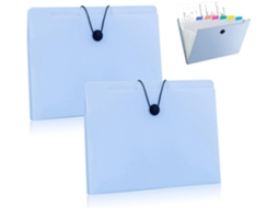 Organizador de Documentos A4 com 12 Compartimentos BRILVIBERA (azul/ 2 Unidades)