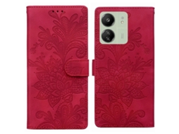 Capa De Celular De Pu Com Fivela Magnética E Estampa Floral De Renda E Alça De Pulso