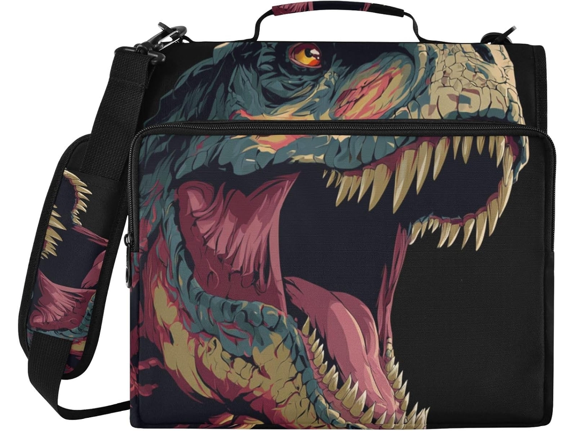 Pasta Organizadora Anime Com Zíper Preto, 3-argolas, Alça, Vários Bolsos, Ideal Escola Escritório, Com Fecho De