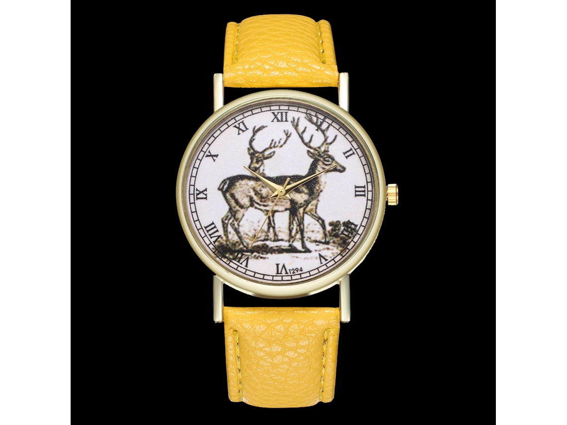Relógio de Pulso Feminino e Masculino Elegante Fashion Quartzo com Pulseira de Couro Pu