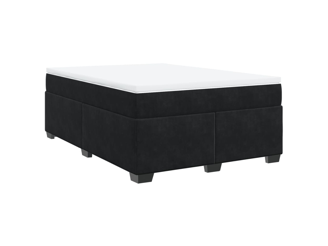 Cama com Molas/colchão 140x200 Cm Veludo Preto MAISON EXCLUSIVE