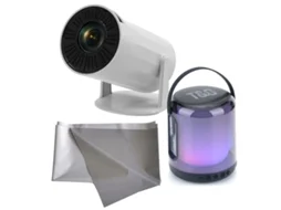 KLACK Mini Projetor Portátil 4K Altifalante Tg-376 e Tela com Android Integrado Wifi 6 Bluetooth 5 Tela de 130 Polegadas Cinema em Casa!