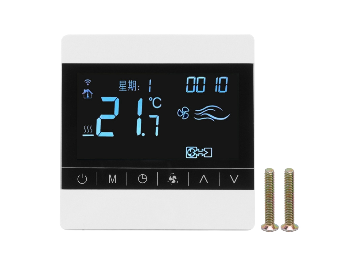 Termostato para ventiloconvector (alimentado por AC220V, controle inteligente de temperatura por cristal líquido)